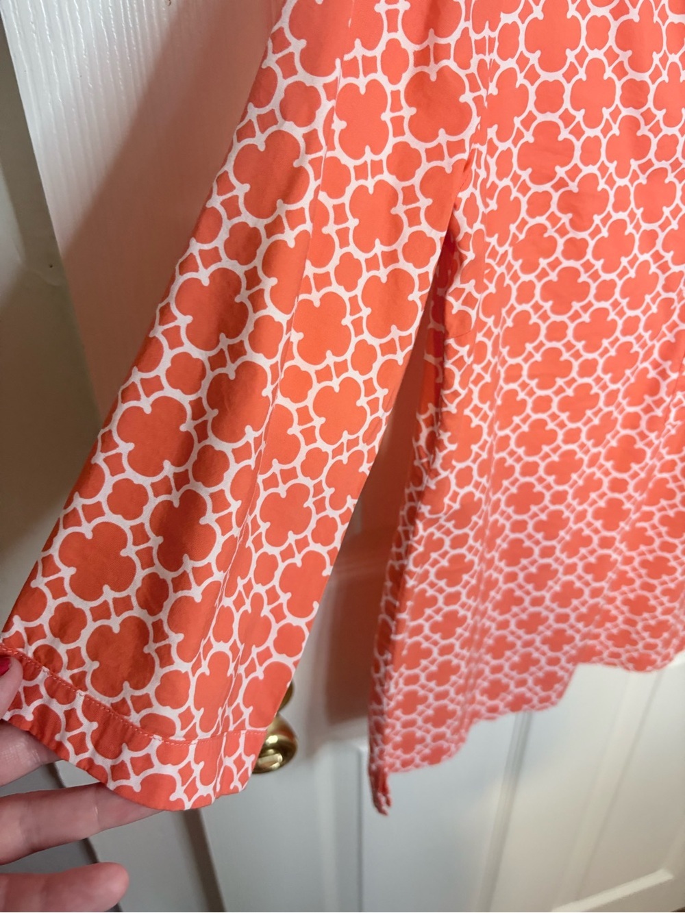 Peter Millar Women’s Coral Geometric Print Tunic Blouse Size Small - Picture 4 of 10